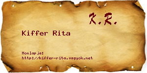 Kiffer Rita névjegykártya