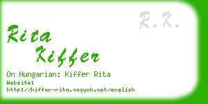 rita kiffer business card